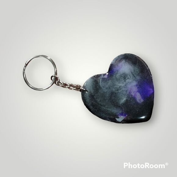 Emily Vaughn Purple Ink Heart Keychain (Z163) - Picture 8 of 9